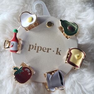 Piper Breakfast-Themed Hair Clips Set
